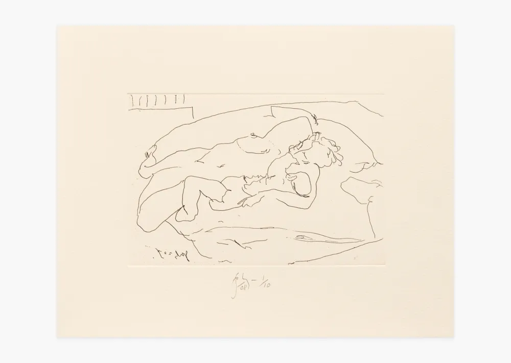 Grabado Flanagan - Mother with suckling child