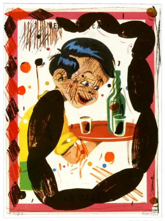 Litografía Flores - Familia feliz 6