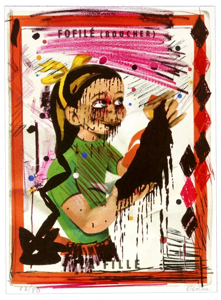 Litografía Flores - Fofilé (Boucher)