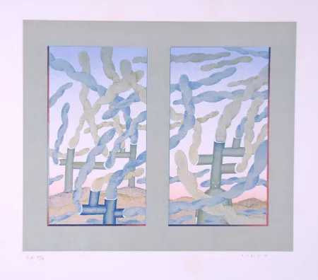 Litografía Folon - Fumées