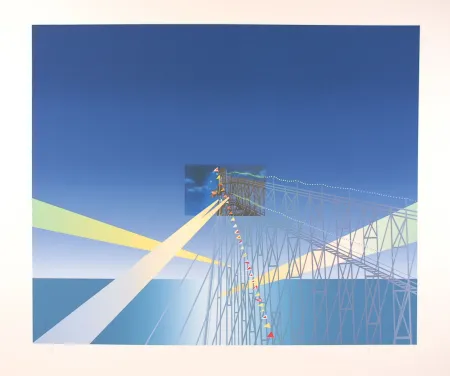 Serigrafía Folon - Je vous écris de Coney Island - I'm writing you from Coney Island (suite Je vous écris)