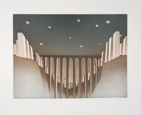 Aguafuerte Y Aguatinta Folon - Le viaduc