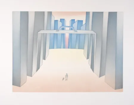 Aguafuerte Y Aguatinta Folon - Lointains un Homme (suite Lointains)