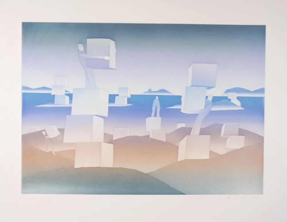 Aguafuerte Y Aguatinta Folon - Man at work