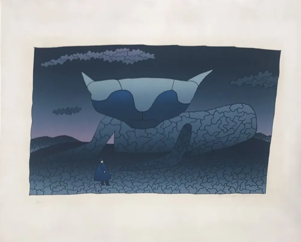 Serigrafía Folon - Souvenir d'Alice 