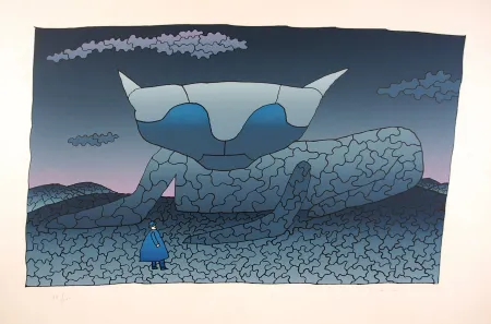 Serigrafía Folon - Souvenir d'Alice