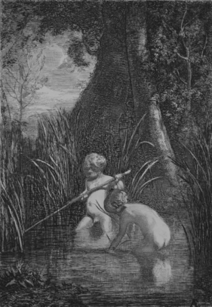 Aguafuerte Fontanesi - La pesca