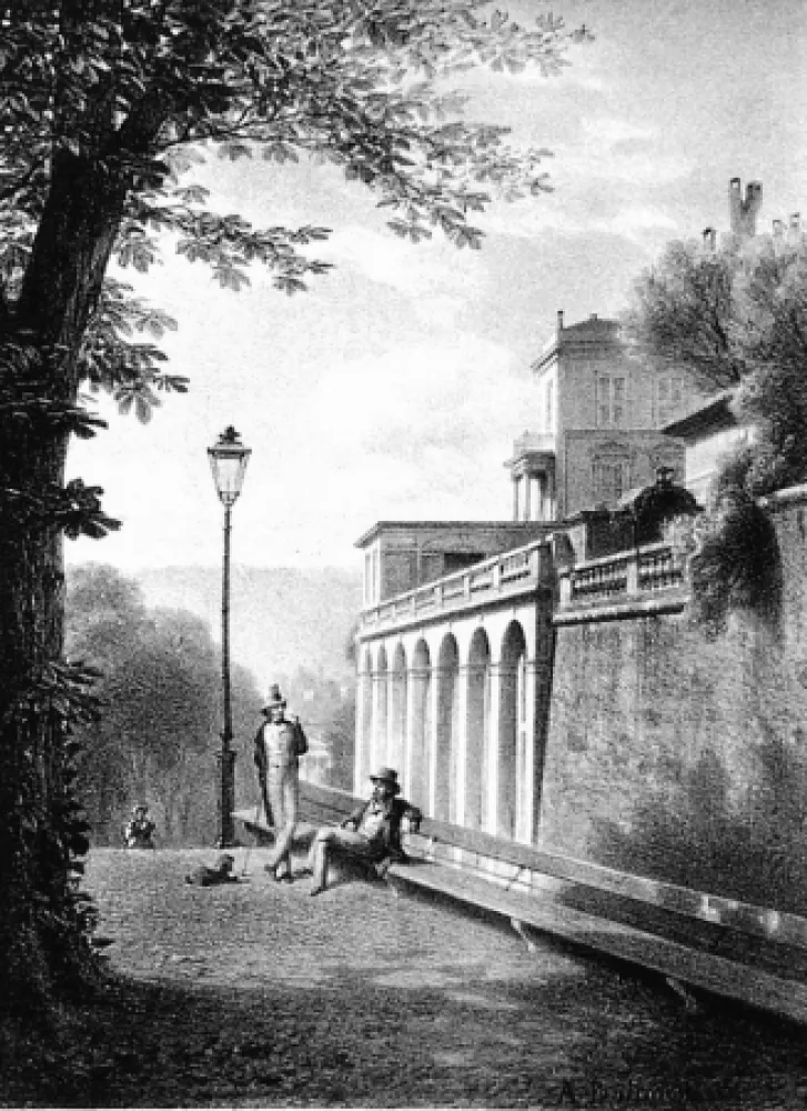 Litografía Fontanesi - Un coin de la Treille