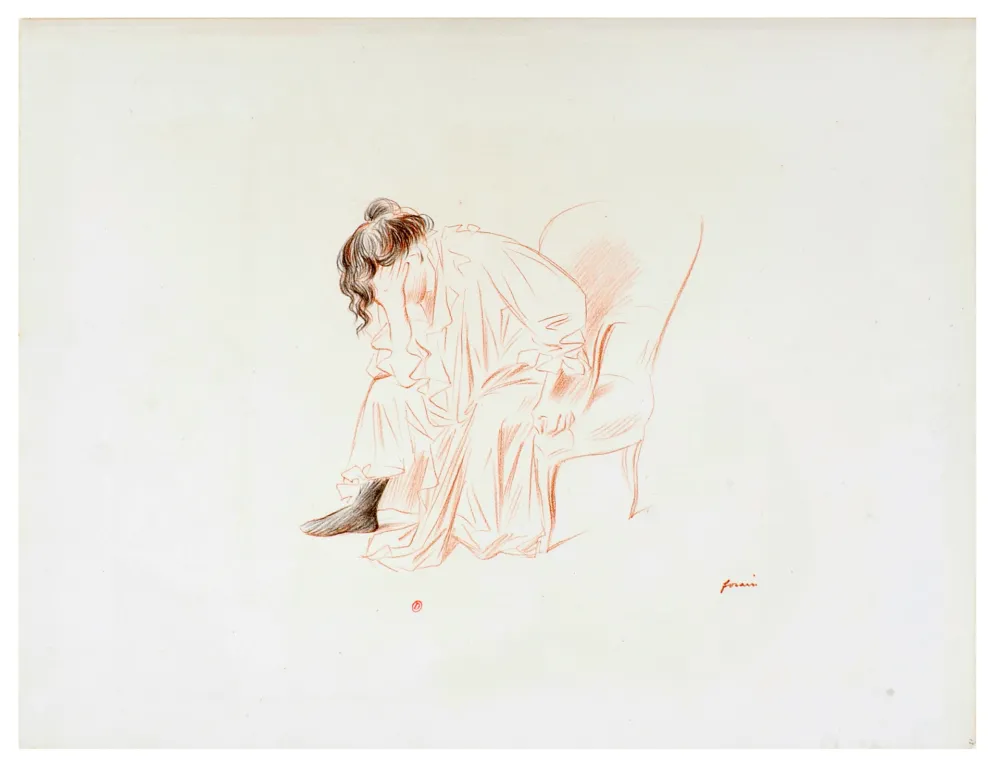 Litografía Forain - Etude