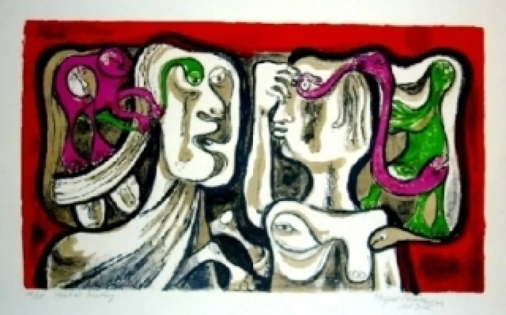 Litografía Forner - Spatial meeting