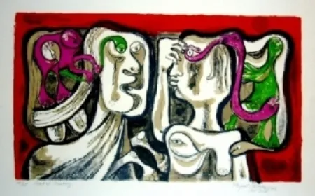 Litografía Forner - Spatial meeting