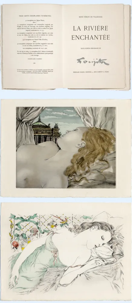 Libro Ilustrado Foujita - H. de Villefosse. LA RIVIÈRE ENCHANTÉE. 27 eaux-fortes originales (1951)