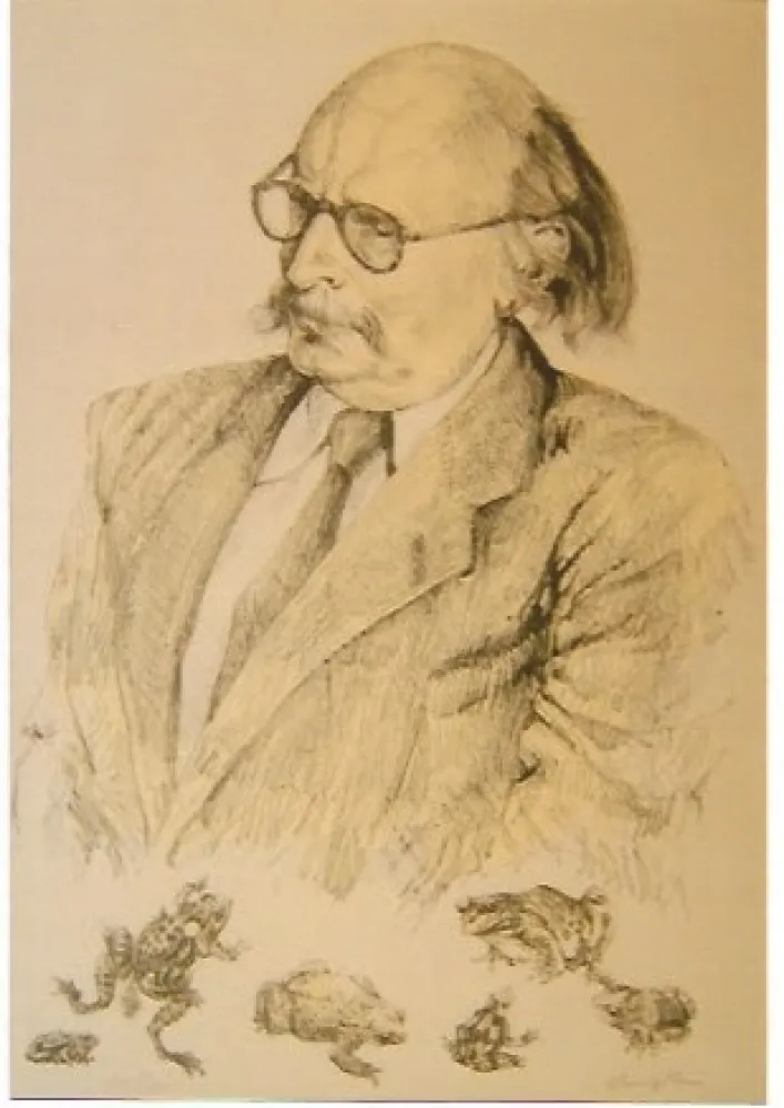 Litografía Foujita - Portrait de Jean Rostand