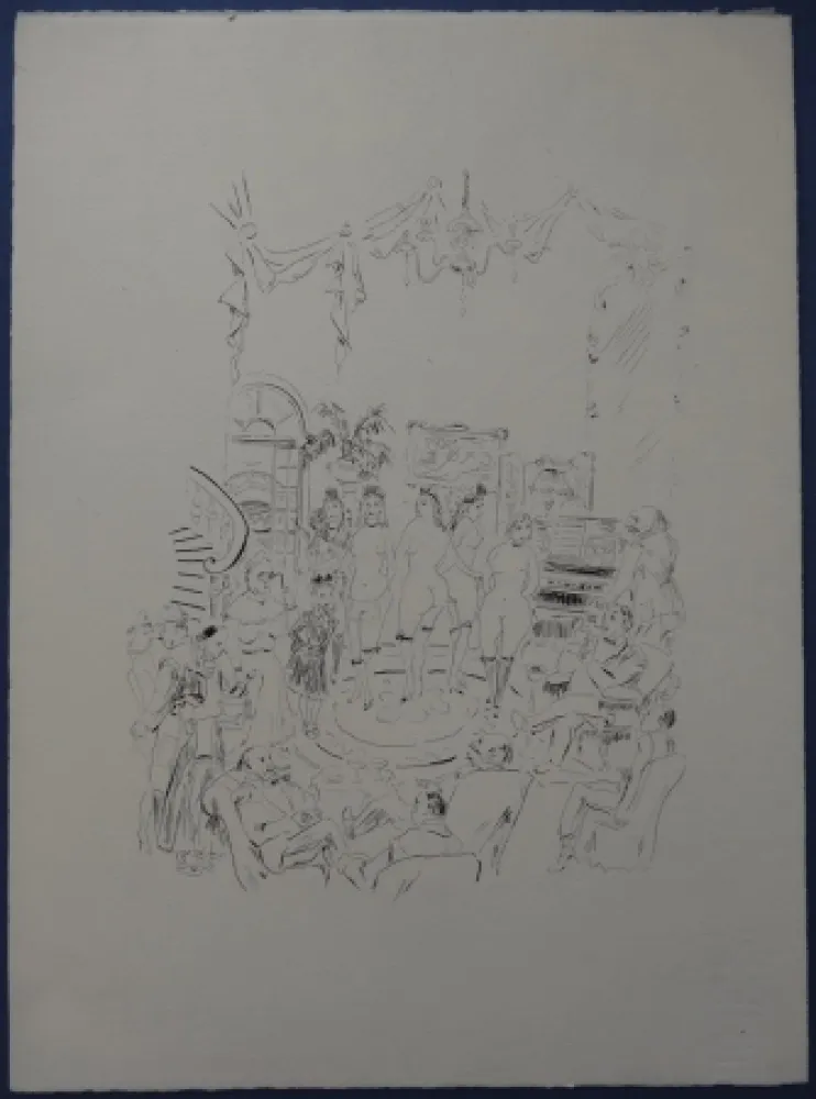 Aguafuerte Foujita - Rivière enchantée - Cabaret