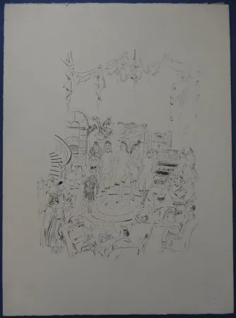 Aguafuerte Foujita - Rivière enchantée - Cabaret