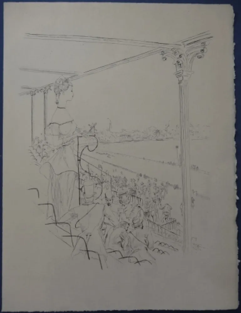 Aguafuerte Foujita - Rivière enchantée - Champ de courses