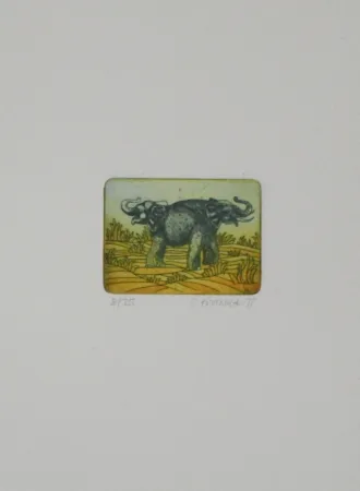 Aguafuerte Y Aguatinta Franke - Elefanten