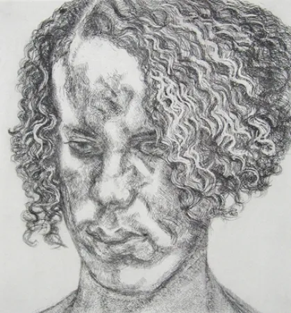 Aguafuerte Freud - Girl with fuzzy hair  