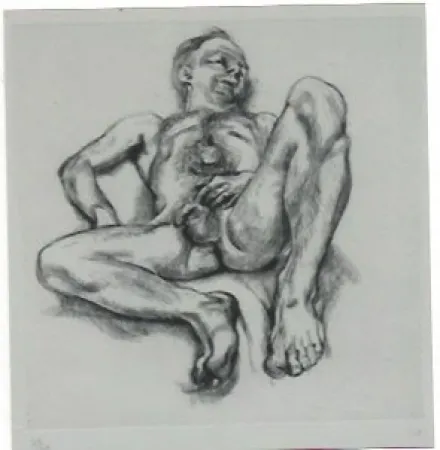 Grabado Freud - Naked man on a bed