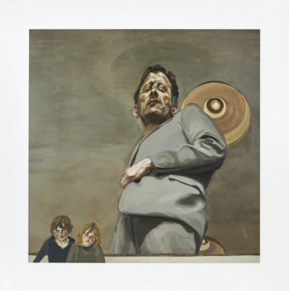 Múltiple Freud - Reflection With Two Children (Self-portrait)