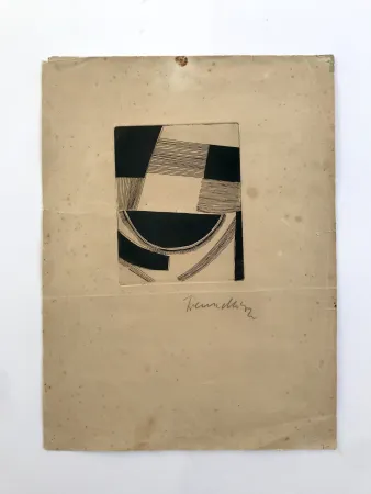 Aguafuerte Freundlich - Sans titre (composition abstraite)