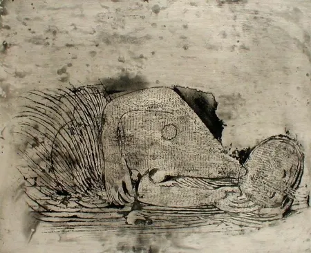 Aguafuerte Friedlaender - Femme Endormie