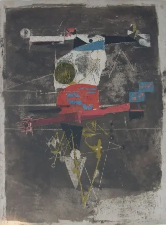 Aguafuerte Friedlaender - L'Oiseau rouge