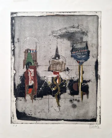 Aguafuerte Friedlaender - Trois Fleurs