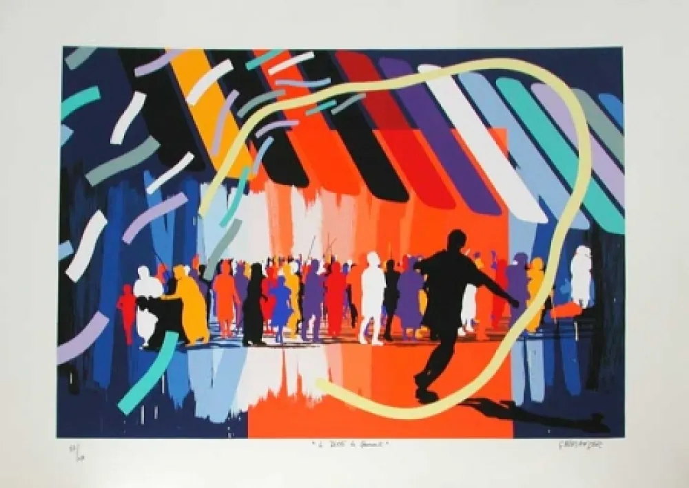 Litografía Fromanger - Le dipri de Gaumont