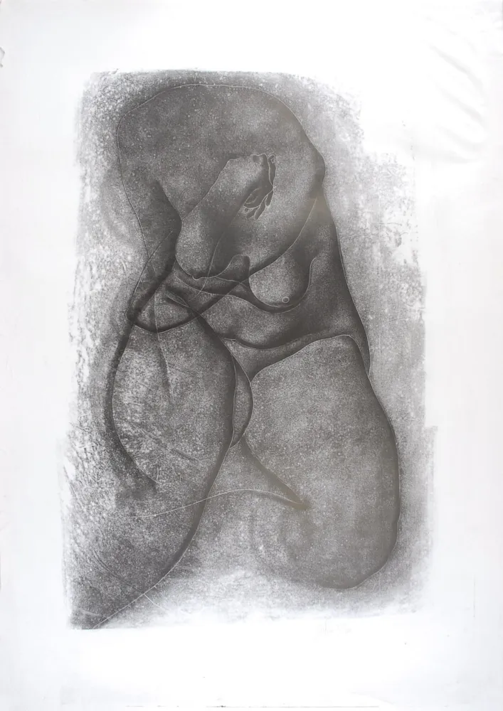 Litografía Fulla - Nu de Dame assise II