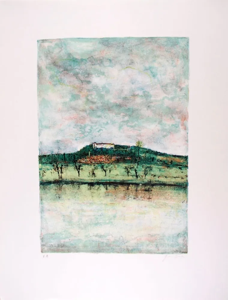 Litografía Gantner - Château sur Saône 