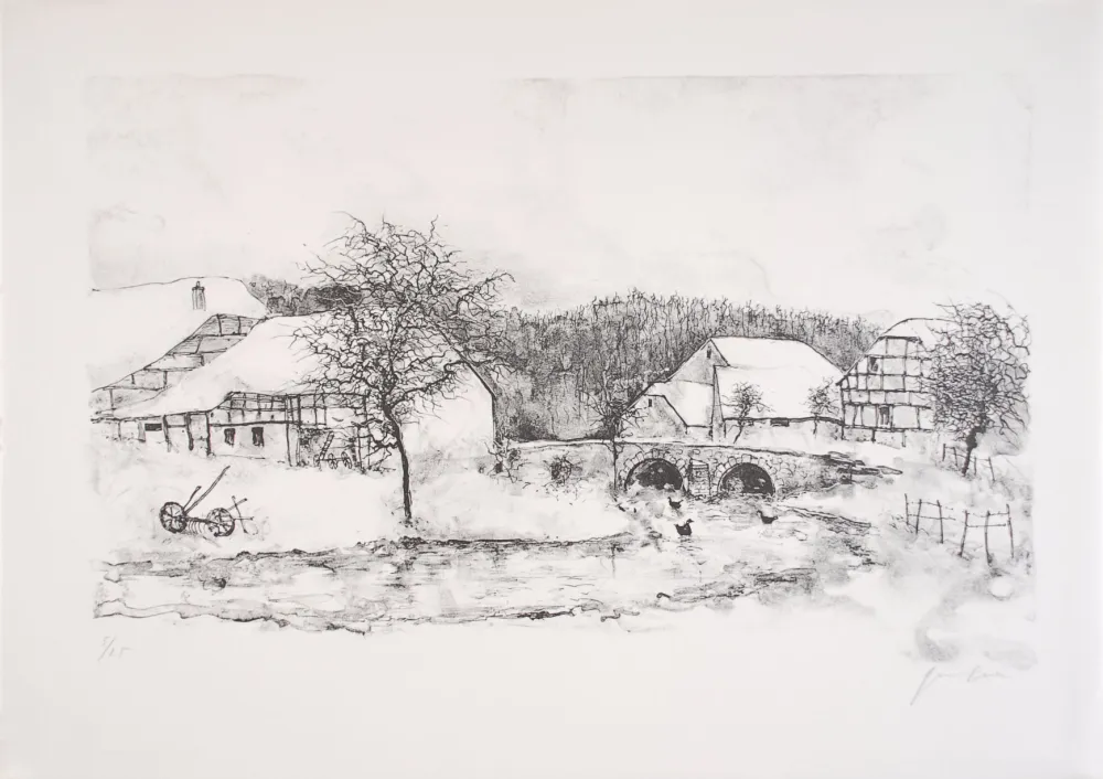 Litografía Gantner - Douceur Hivernale