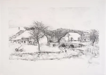 Litografía Gantner - Douceur Hivernale