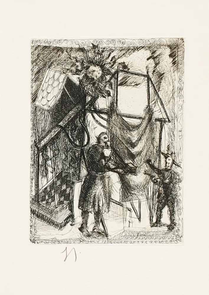 Grabado Garouste - Sans titre carte de voeix