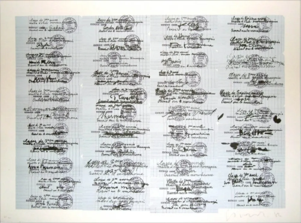 Litografía Gasiorowski - Classe de 3ème