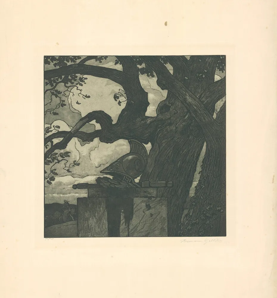 Aguafuerte Y Aguatinta Gattiker - Das Heldengrab (Hero's Grave)