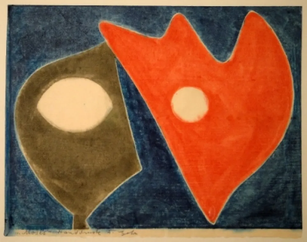 Grabado En Madera Gehr - Moses vor brennendem Dornbusch I. 