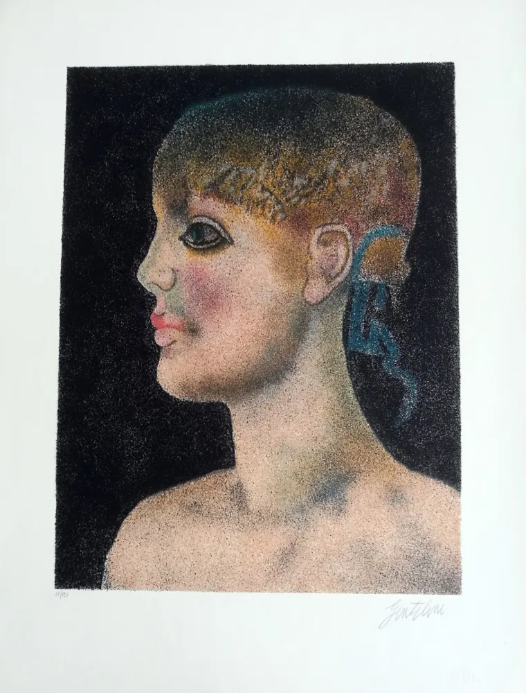 Litografía Gentilini - Ragazza di Roma