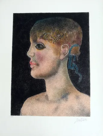 Litografía Gentilini - Ragazza di Roma