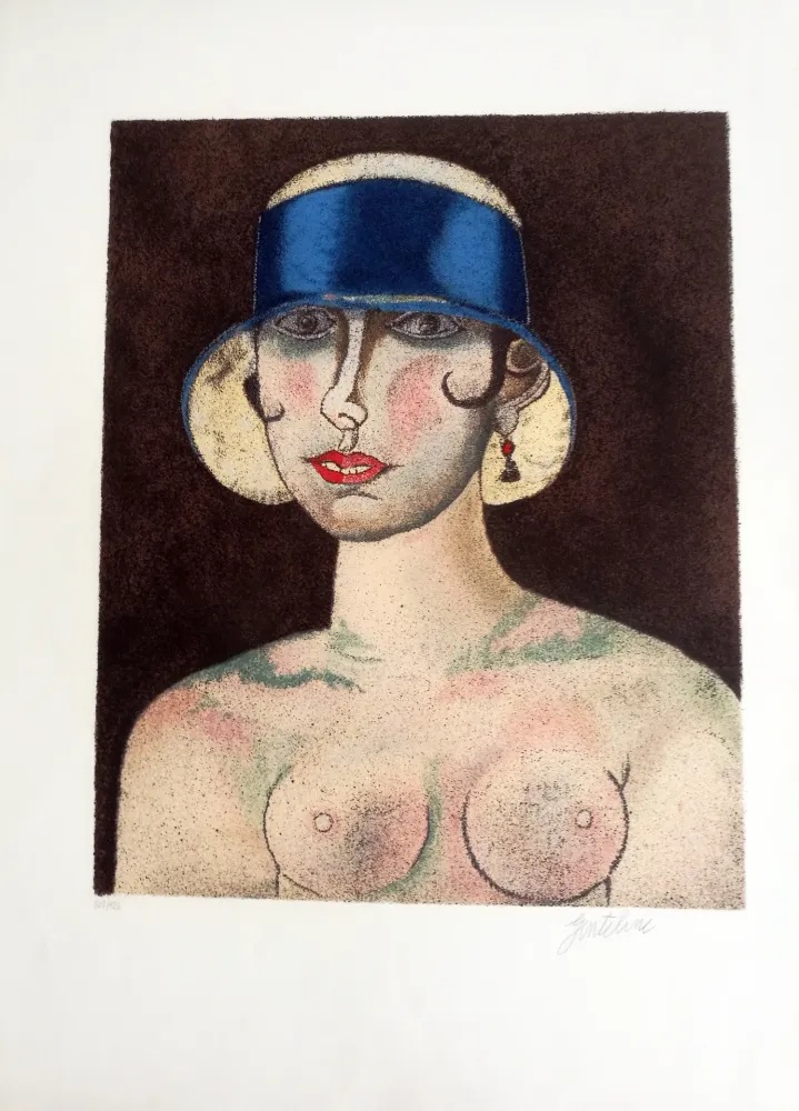 Litografía Gentilini - Ragazza di Roma