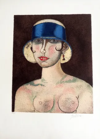 Litografía Gentilini - Ragazza di Roma