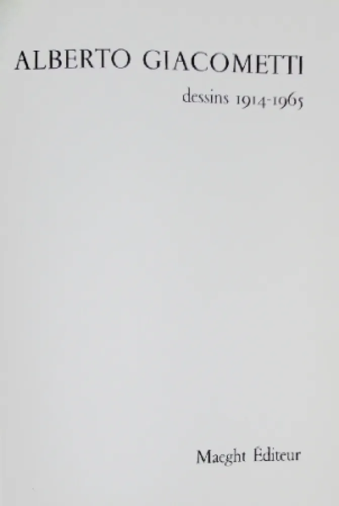 Libro Ilustrado Giacometti - Alberto Giacometti, dessins 1914-1915