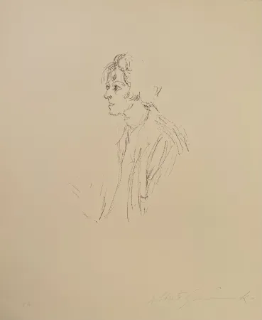 Litografía Giacometti - Buste d'une femme regardant a gauche - signed
