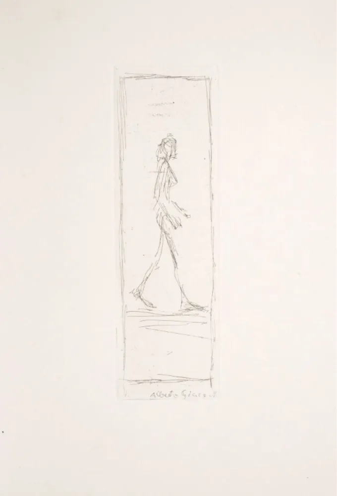 Aguafuerte Giacometti - Femme qui marche 1955