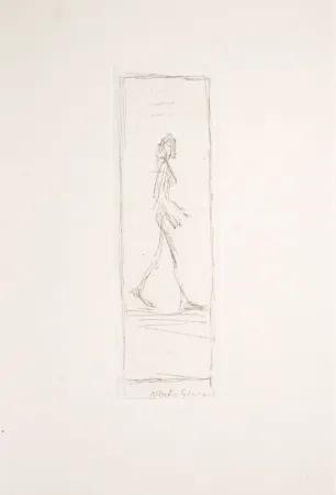 Aguafuerte Giacometti - Femme qui marche 1955