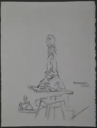 Aguafuerte Giacometti - L'Atelier à la selette I. (Studio with the turntable)