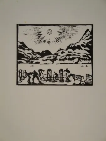 Grabado En Madera Giacometti - Lavoratori del ghiaccio, die Eisbrecher