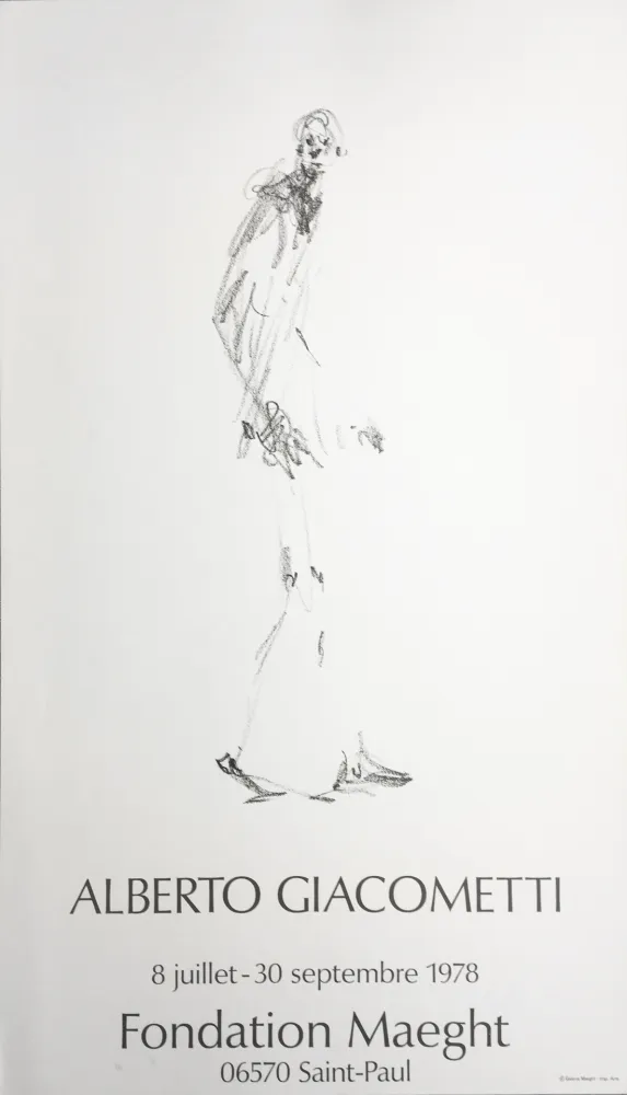 Cartel Giacometti - L'HOMME QUI MARCHE. Fondation Maeght du 8 juillet au 30 septembre 1978.