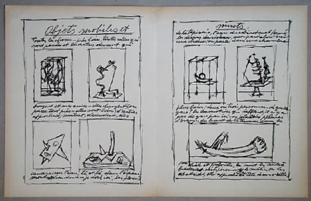 Litografía Giacometti - Objets mobiles