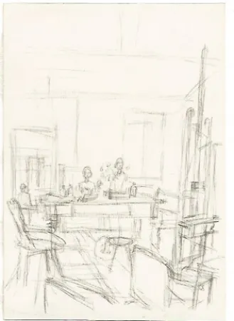 Litografía Giacometti - The Artist's Studio